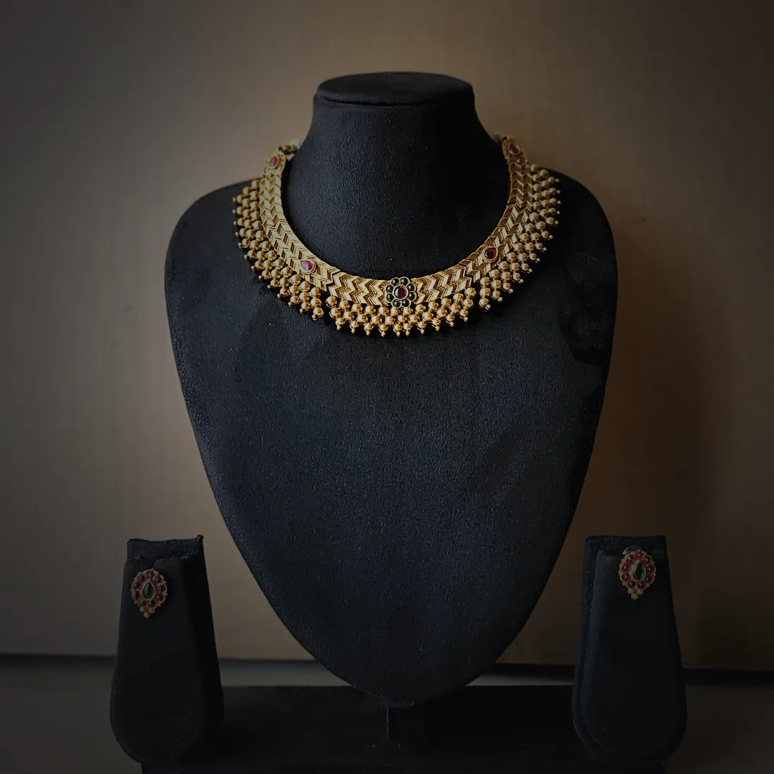 Gold-Tone Choker with Studs